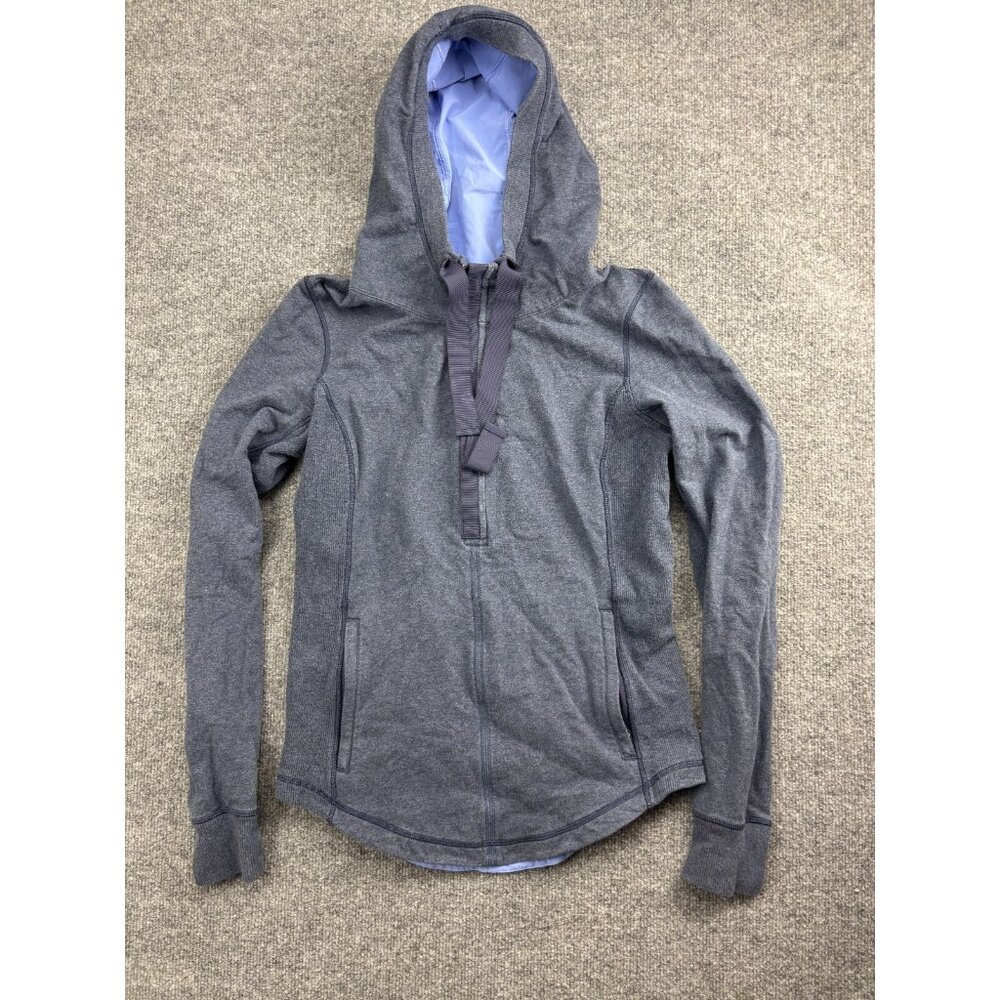 Lululemon Post Sweat Pullover Hoodie Women's 1/2 Zip Sweatshirt Cadet Blue